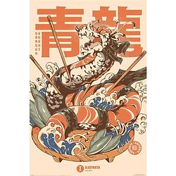 Foto van Poster ilustrata dragon sushi 61x91,5cm