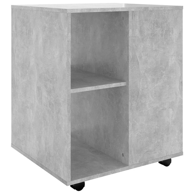 Foto van The living store verrijdbare kast betongrijs - 60 x 53 x 72 cm - duurzaam en multifunctioneel