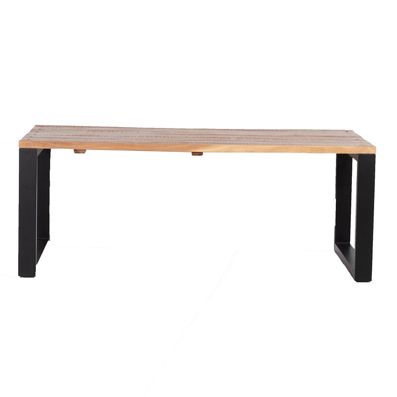 Foto van Giga meubel eettafel 200cm - hout & metaal - dikte blad 4cm - tafel jack