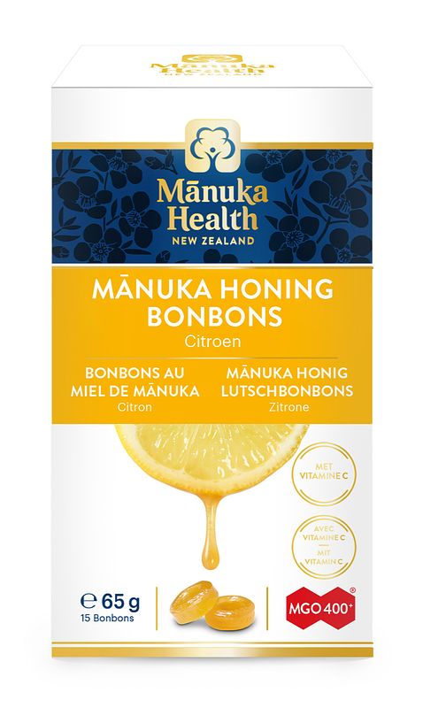 Foto van Manuka health honing citroen mgo 400+ zuigtabletten