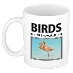 Foto van Flamingos mok met dieren foto birds of the world - feest mokken