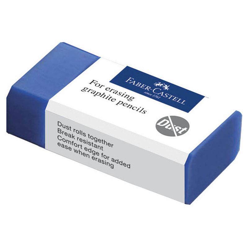 Foto van Faber castell gum stofvrij 4,5 x 2,2 cm pvc blauw