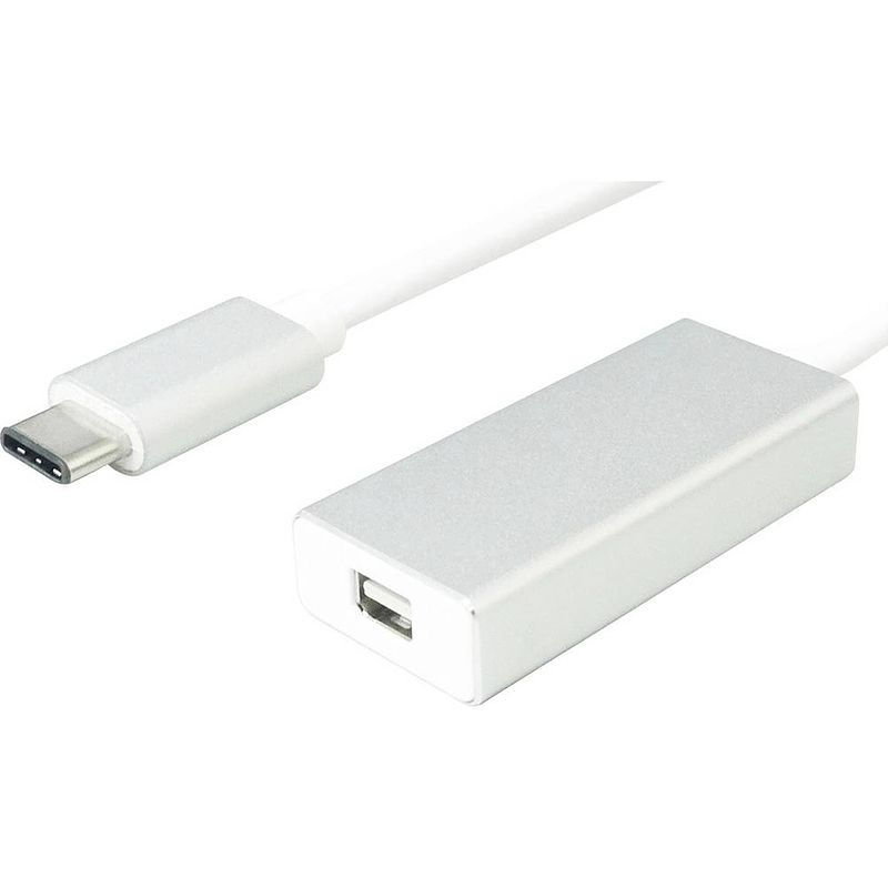 Foto van Value usb-c® / mini-displayport adapterkabel usb-c® stekker, mini displayport bus 0.10 m zilver 12.99.3225 usb-c-displaykabel