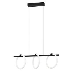 Foto van Eglo caranacoa hanglamp - led - 78 cm - zwart/wit