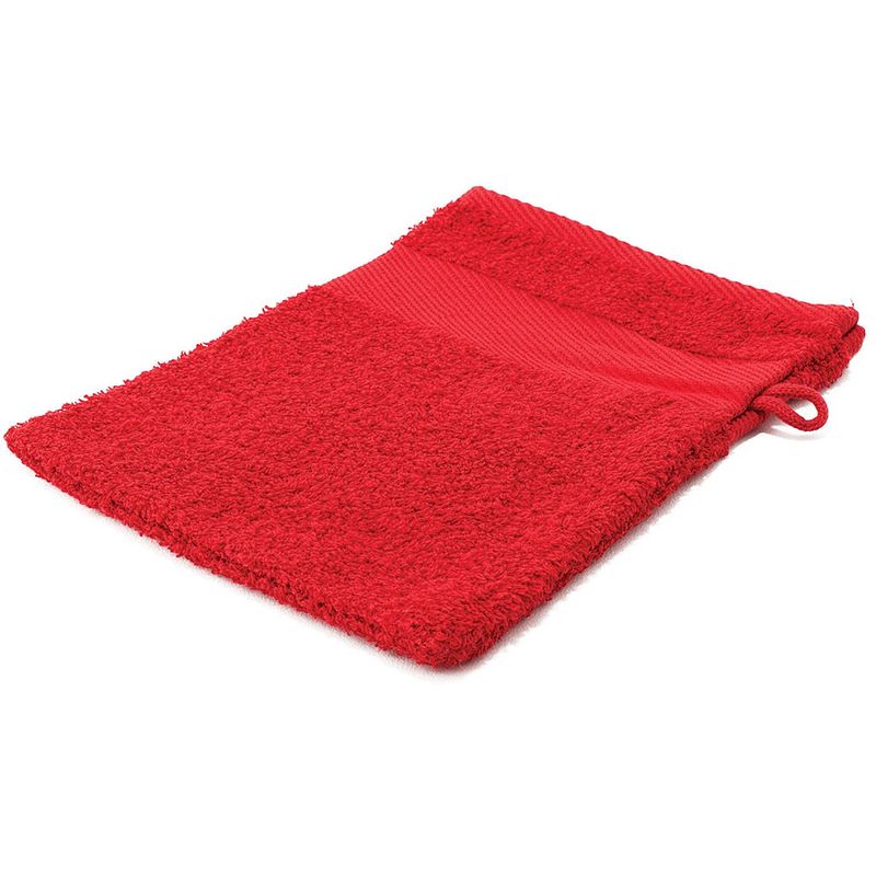 Foto van Arowell washand washandje 21 x 16 cm - 500 gram - rood - 3 stuks