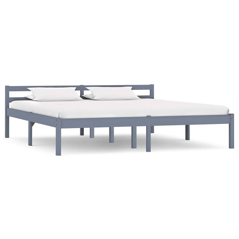 Foto van Vidaxl bedframe massief grenenhout grijs 180x200 cm