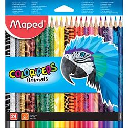 Foto van Maped kleurpotloden color'speps animals, kartonnen etui met 24 stuks in geassorteerde kleuren