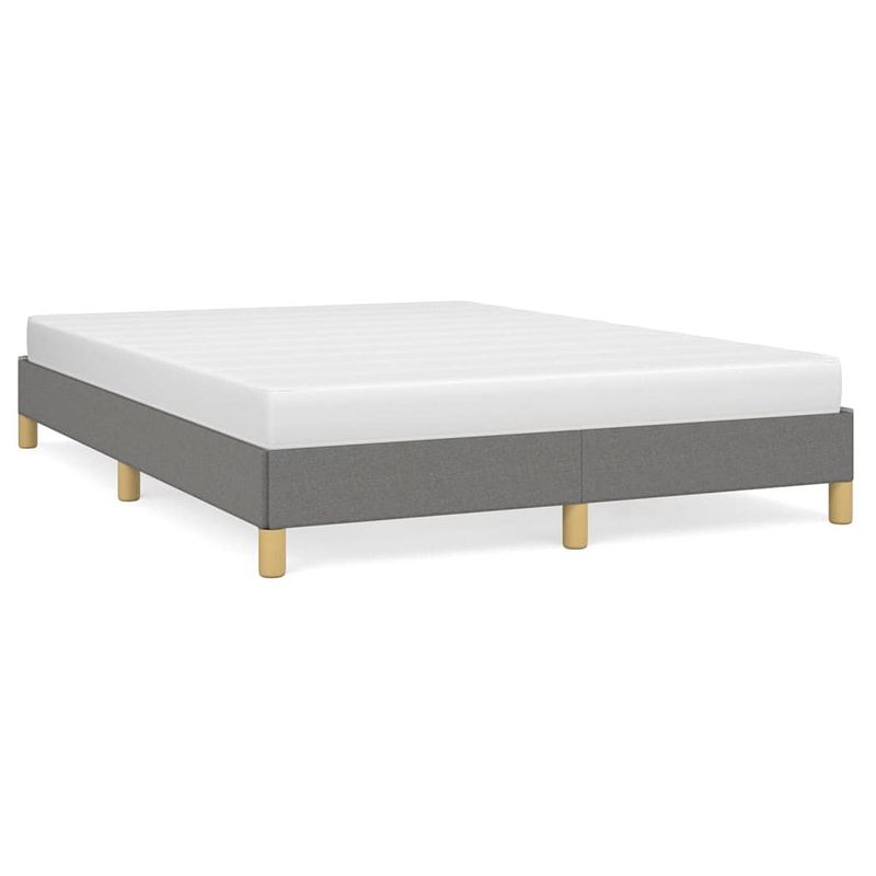 Foto van The living store bedframe - donkergrijs - 193 x 143 x 25 cm - stof en multiplex