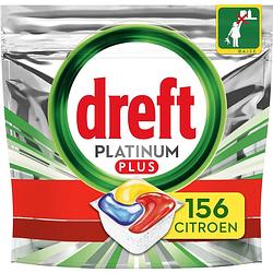 Foto van Dreft platinum plus all in one lemon - vaatwastabletten - voordeelverpakking 4x39 stuks