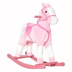 Foto van Schommelpaard - hobbeldier - hobbelpaard - schommelstoel voor kinderen - speelgoed - roze - 74x28x65cm