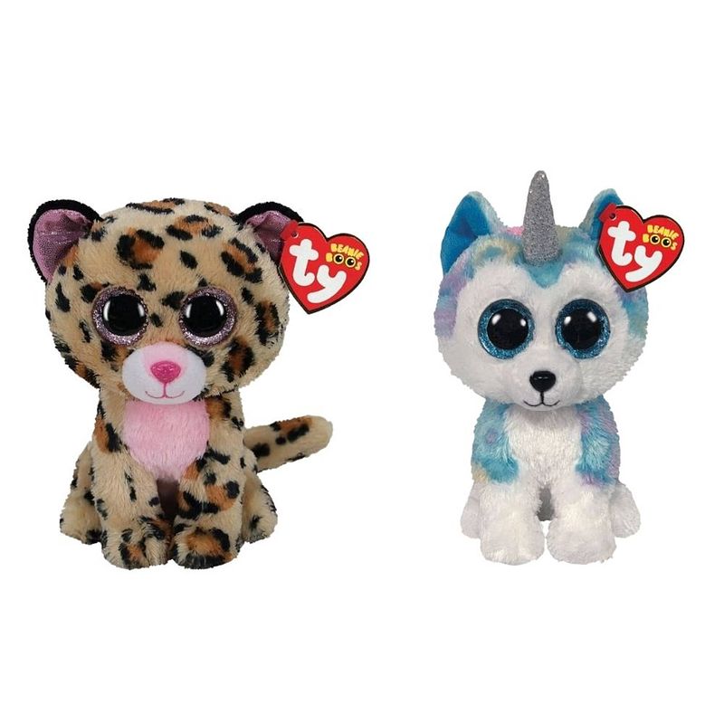 Foto van Ty - knuffel - beanie boo's - livvie leopard & helena husky