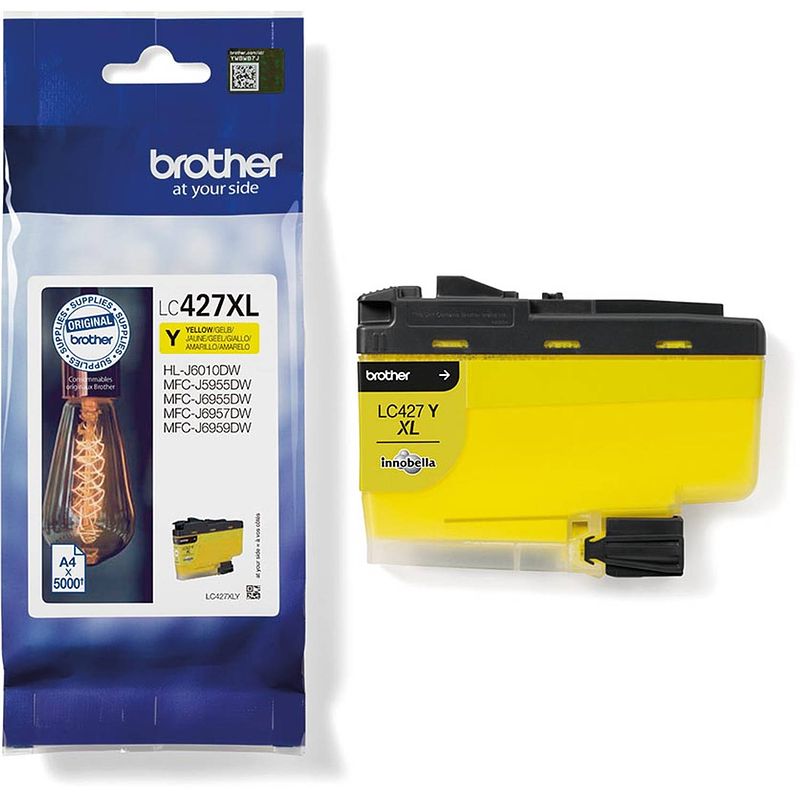 Foto van Brother inktcartridge, 5.000 pagina'ss, oem lc-427xly, geel 5 stuks