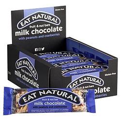 Foto van Eat natural fruit & nut bars melkchocolade met pinda'ss en cranberries 12 x 45g bij jumbo