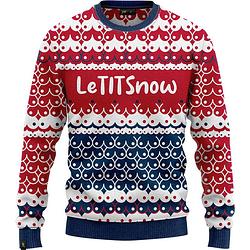 Foto van Jap foute kersttrui - letitsnow - kerstcadeau volwassenen - dames en heren - kerst - 2xl - rood