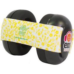 Foto van Em's for kids baby gehoorbeschermers zwart - geel/bloem bandje
