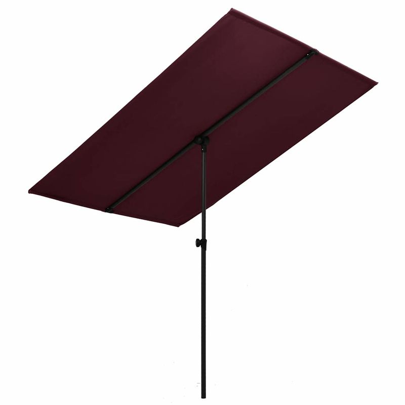 Foto van Vidaxl parasol met aluminium paal 2x1,5 m bordeauxrood