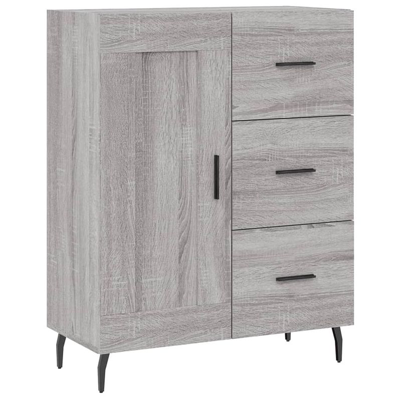 Foto van Vidaxl dressoir 69,5x34x90 cm bewerkt hout grijs sonoma eikenkleurig