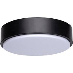 Foto van Led plafondlamp - aigi santi - opbouw rond 12w - warm wit 3000k - mat zwart aluminium