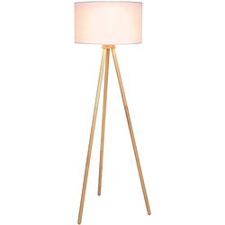 Foto van Staande lamp, driepoot, hout, scandinavische stijl