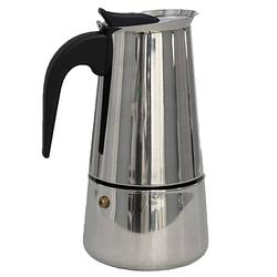 Foto van Zilveren percolator / espresso koffie apparaat voor 4 kopjes rvs - percolators