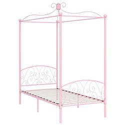 Foto van The living store hemelbed metalen frame - 211 x 109 x 227 cm - roze - geschikt voor matras 100 x 200 cm - verfijnd