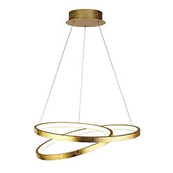 Foto van Gouden led hanglamp - exclusief modern design - bussandri - l: 47cm - voor woon- en eetkamer
