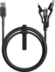 Foto van Nomad 3-in-1 usb kabel kevlar® (12w) zwart 1,5m