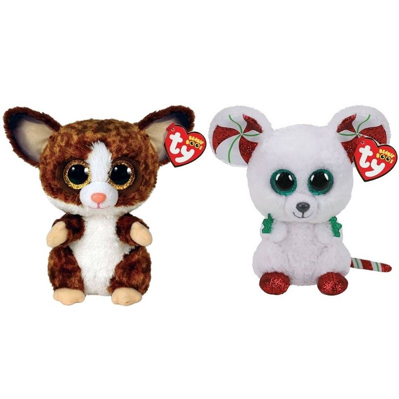 Foto van Ty - knuffel - beanie boo's - bush baby galago & christmas mouse