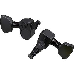 Foto van Sperzel solid pro tuners 3x3 satin black stemmechanieken voor gitaar (set van 6)