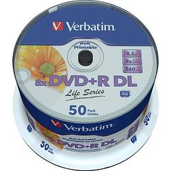 Foto van Verbatim 97693 dvd+r dl disc 8.5 gb 50 stuk(s) spindel bedrukbaar