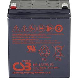 Foto van Csb battery hr 1227w high-rate loodaccu 12 v 6.2 ah loodvlies (agm) (b x h x d) 90 x 106 x 70 mm kabelschoen 6.35 mm, kabelschoen 4.8 mm onderhoudsvrij,