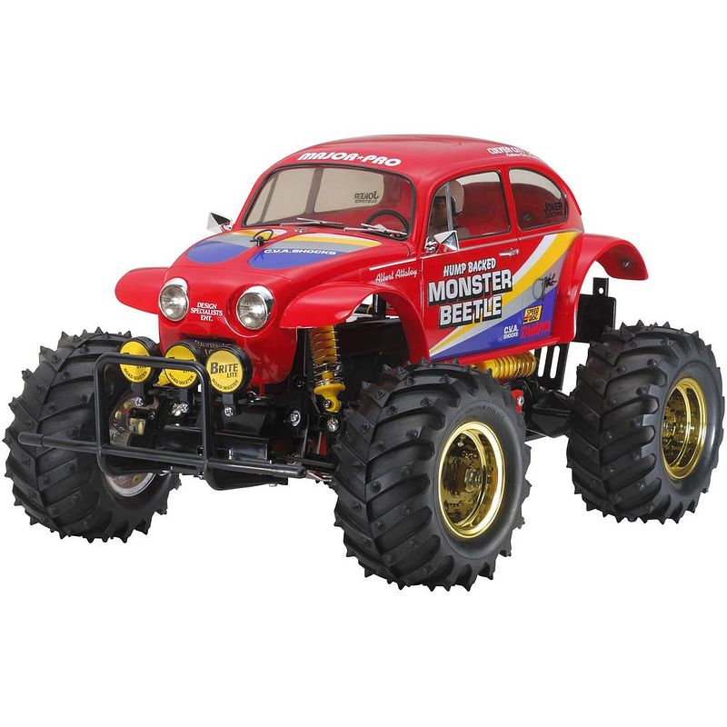 Foto van Tamiya monster beetle brushed 1:10 rc auto elektro monstertruck achterwielaandrijving bouwpakket