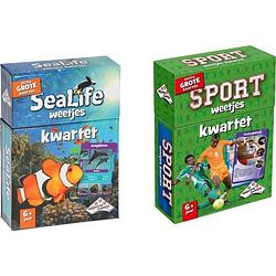 Foto van Spellenbundel - kwartet - 2 stuks - sealife kwartet & sport weetjes kwartet