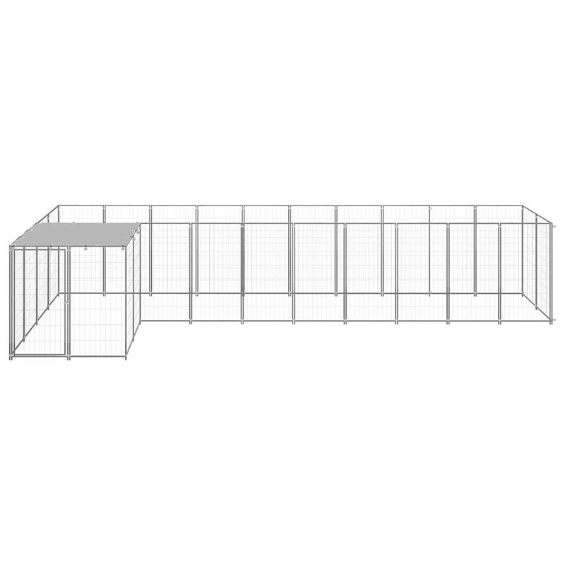 Foto van The living store hondenkennel - grote stalen constructie - waterbestendig dak - 220 x 550 x 110 cm