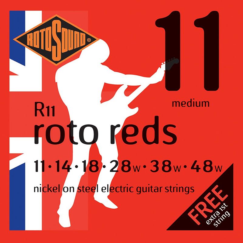 Foto van Rotosound r11 roto reds set elektrische gitaarsnaren 011 - 048