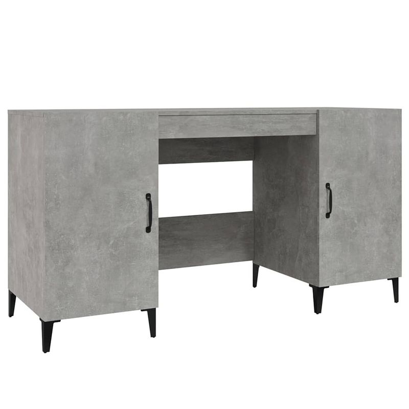 Foto van The living store bureau industrieel - betongrijs - 140 x 50 x 75 cm - stabiel hout/metaal