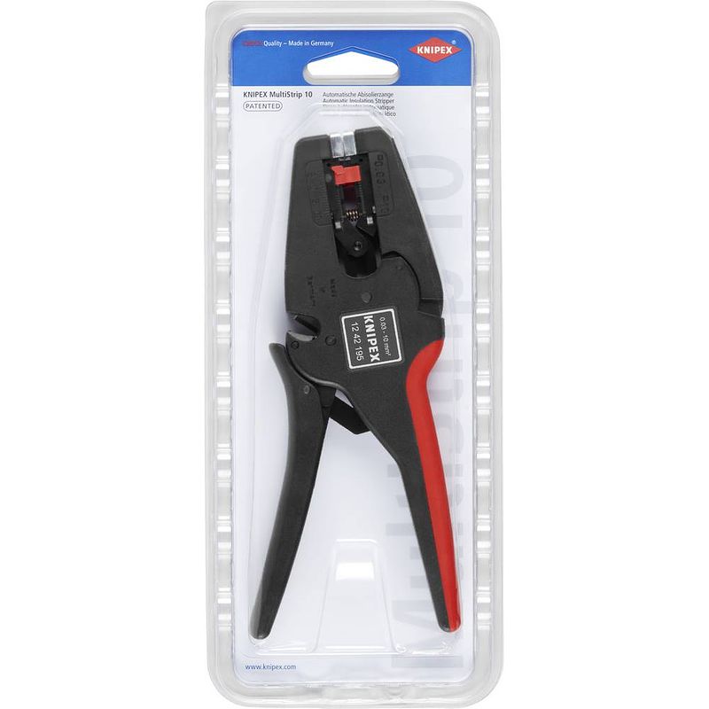 Foto van Knipex multistrip 10 12 42 195 sb striptang 0.03 tot 10 mm² 8 tot 32