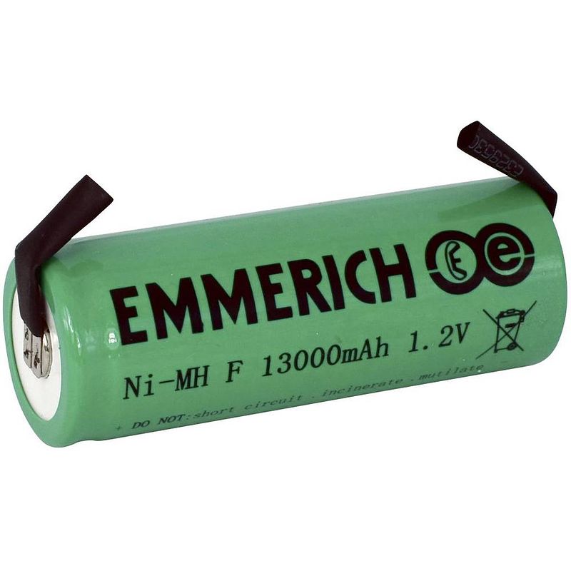 Foto van Emmerich f ulf speciale oplaadbare batterij f u-soldeerlip nimh 1.2 v 13000 mah
