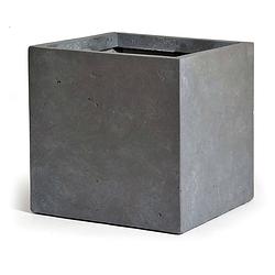 Foto van Bloembak kubus authentiek grijs 34 x 30 cm mc light mcollections