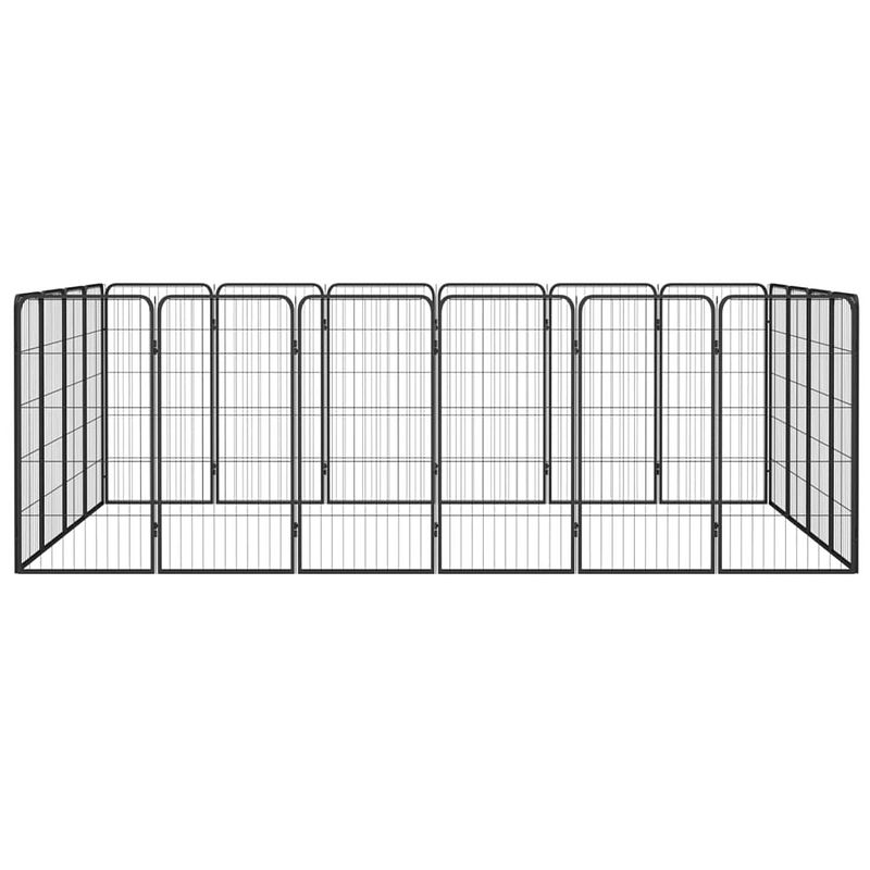 Foto van Infiori hondenkennel 20 panelen 50 x 100 cm gepoedercoat staal zwart