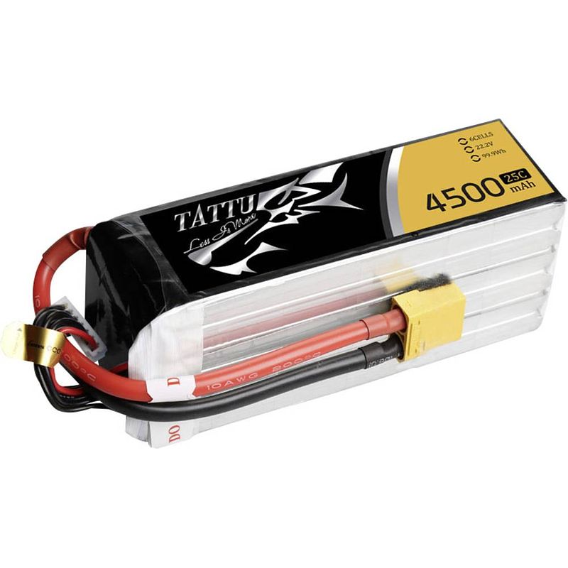 Foto van Tattu lipo accupack 22.2 v 4500 mah aantal cellen: 6 softcase xt90