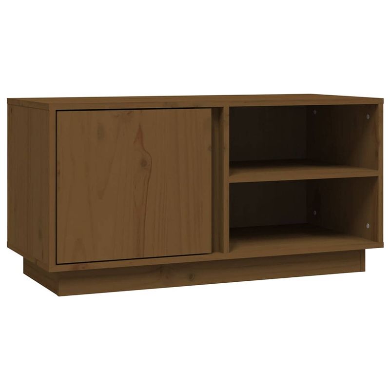 Foto van The living store tv-meubel 80x35x40-5 cm massief grenenhout honingbruin - kast