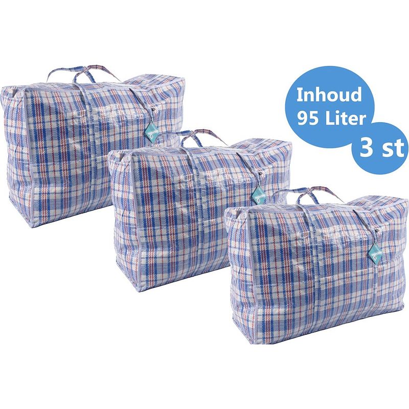 Foto van Discountershop® xl opbergtas 95 liter big shopper jumbo shoppers reistas extra groot grote boodschappentas zak