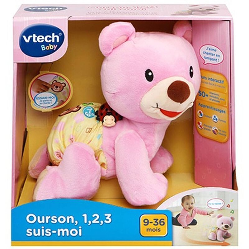 Foto van Knuffel vtech baby bear, 1,2,3 follow me muzikaal roze