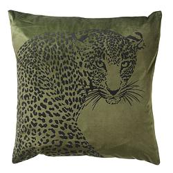 Foto van Dutch decor simba - kussenhoes met dierenprint 45x45 cm chive - groen - groen