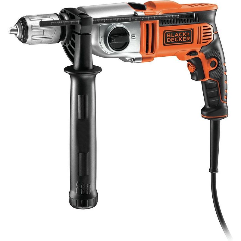 Foto van Black+decker kr1102k klopboormachine - 1100w - 2 snelheden - dieptestop