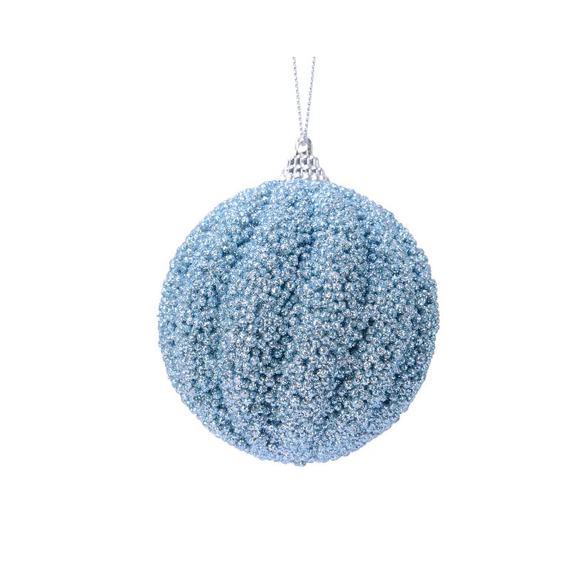 Foto van Kerstbal foam d8cm mistig blauw