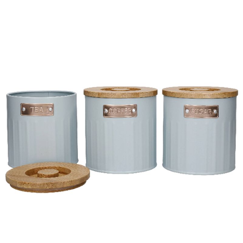 Foto van Kitchencraft - voorraadbussen, set van 3 stuks, 1 l, licht blauw - kitchencraft