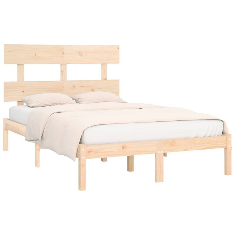 Foto van Vidaxl bedframe massief hout 120x190 cm 4ft small double