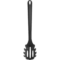 Foto van Kunststof spaghetti lepel/opscheplepel zwart 30 cm keukengerei - opscheplepels